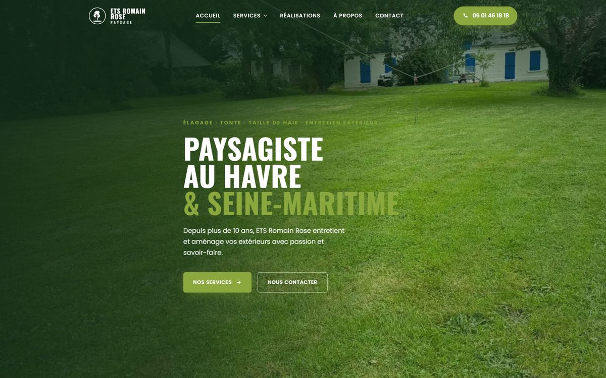 Aperçu du site vitrine Romain Rose Paysage